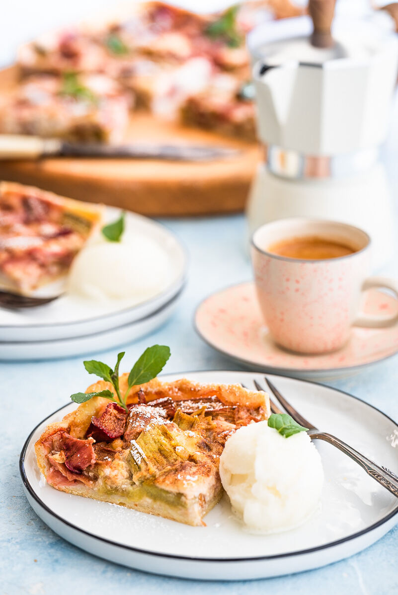 Rezept für Rhabarberwähe mit Guss